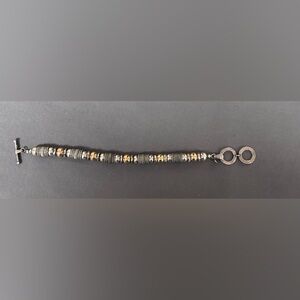 Silpada Retired Vintage Sterling Silver 14k Gold Filled Toggle Clasp Bracelet